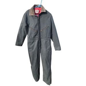 Vintage Walls Blizzard-Pruf Insulated Coveralls Gray Work Suit Mens Medium USA